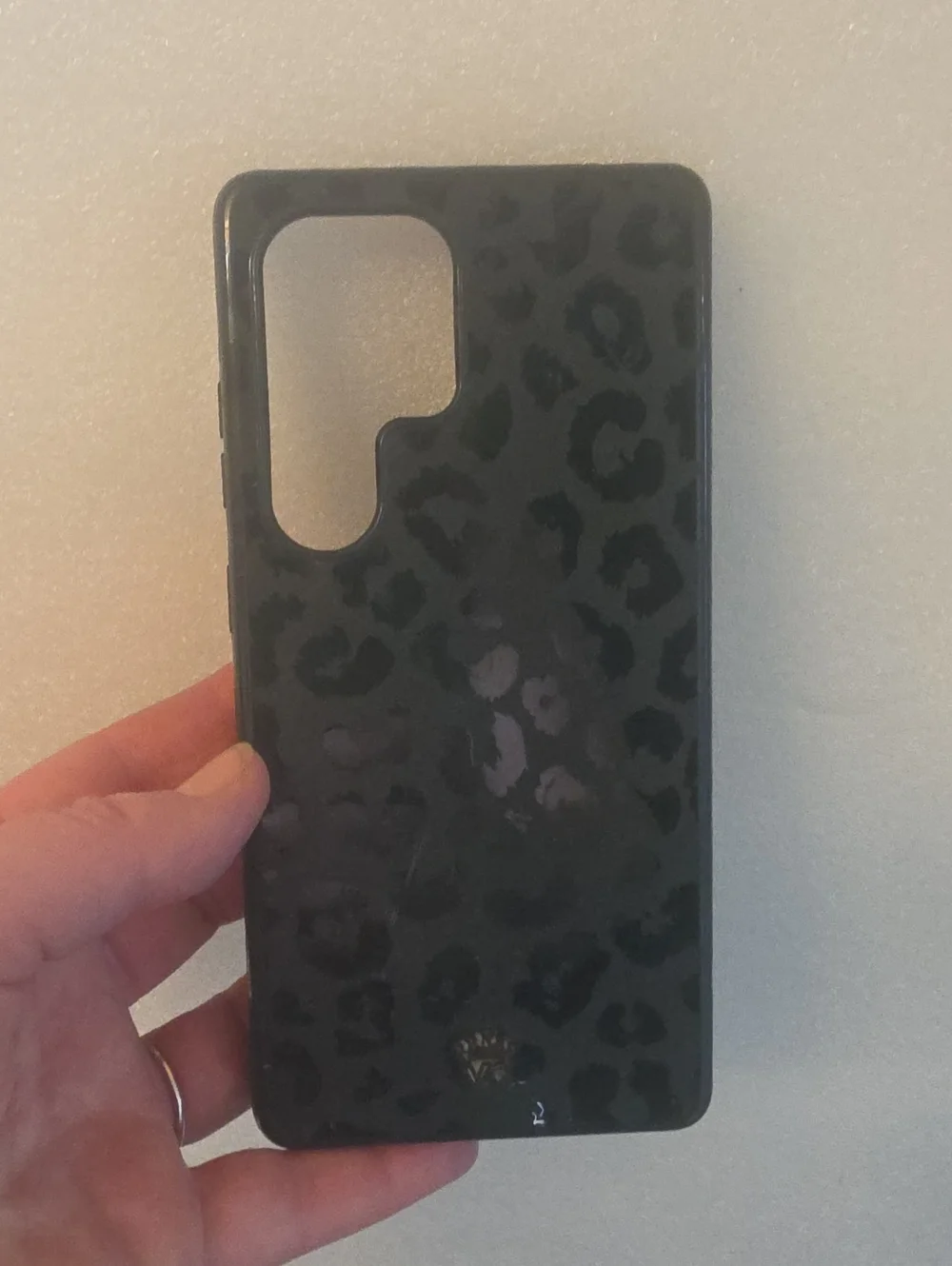 Black Leopard Pattern Phone Case with Gloss Finish